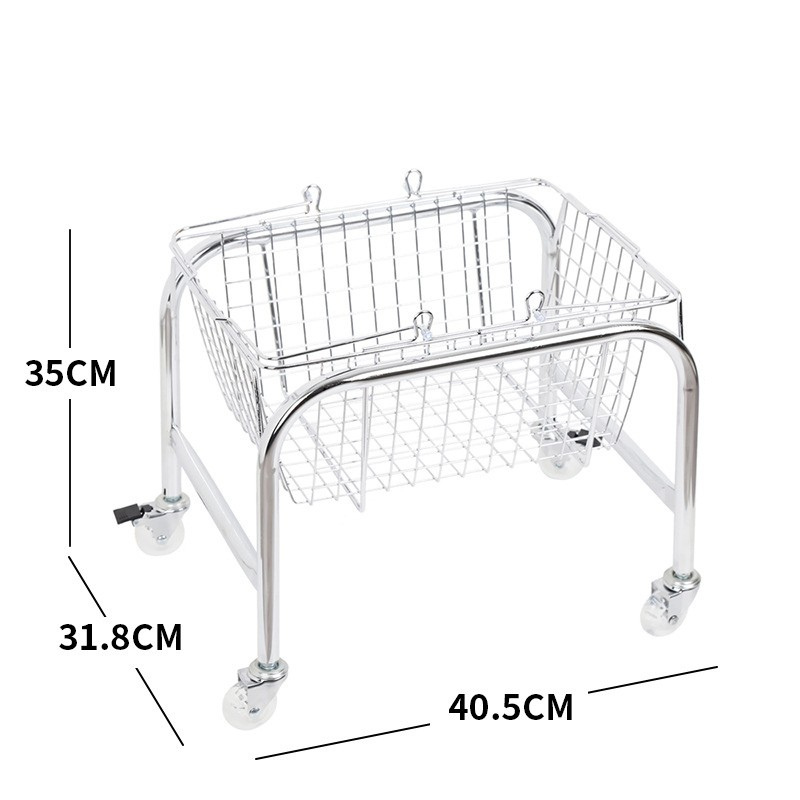 Rattan Basket Rolling Cart