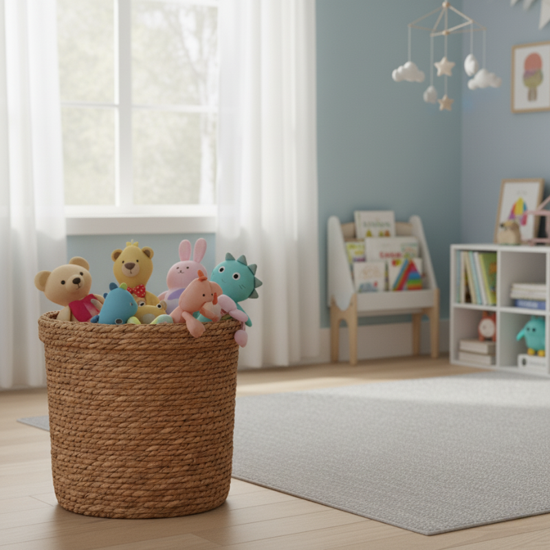 Woven Rattan Laundry Basket