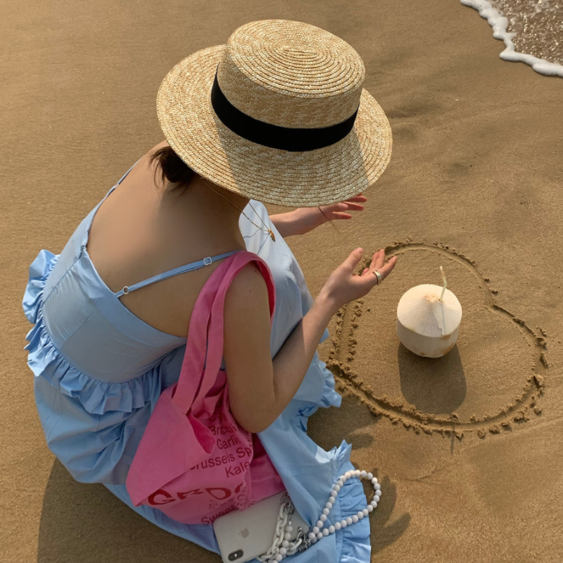 Women's Summer Flat Straw Sunhat