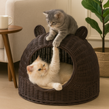 Rattan Cat Ear Dome Bed