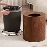 Wood Grain Trash Can