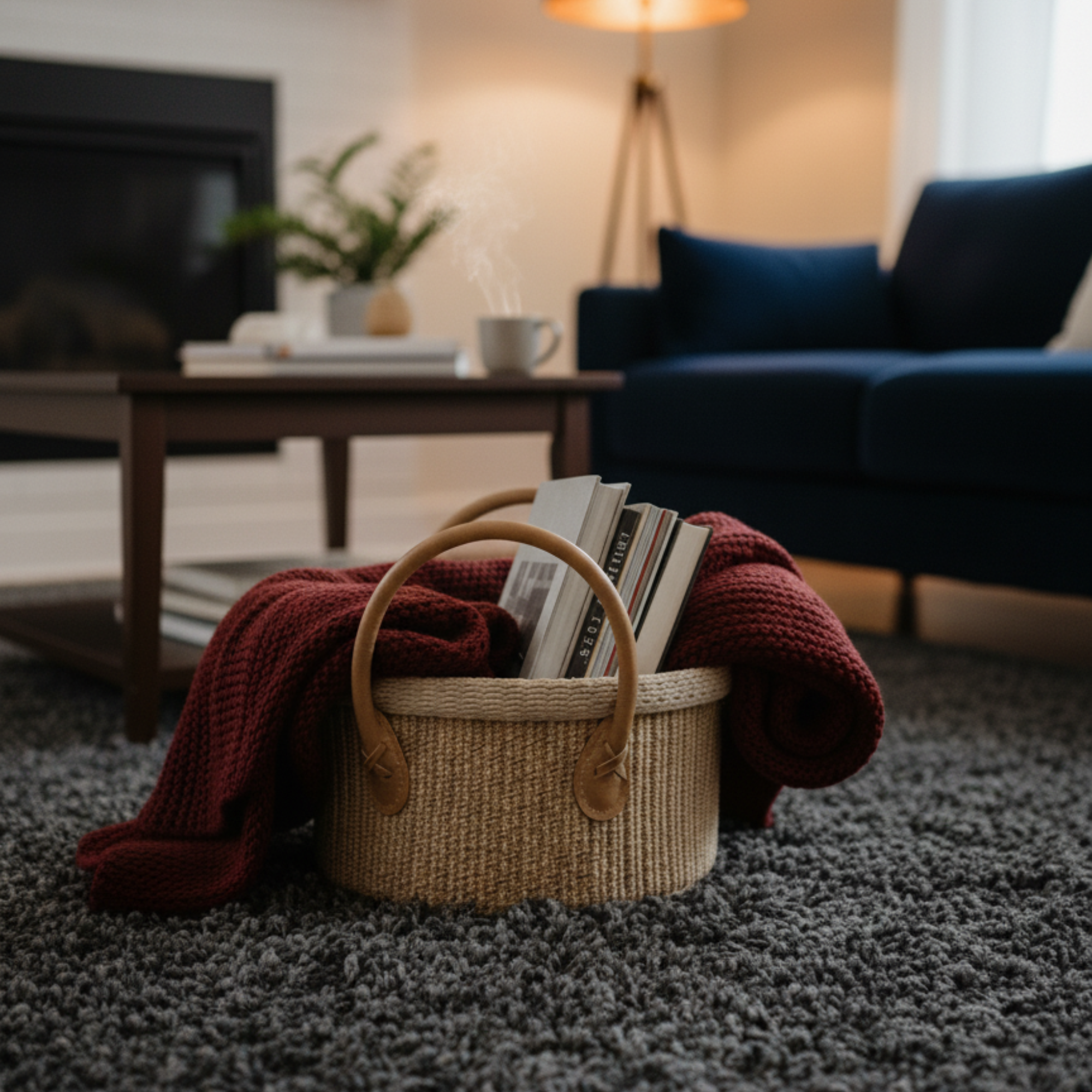 Handheld Cotton Rope Round Basket
