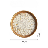 Rattan Tray Mother of Pearl