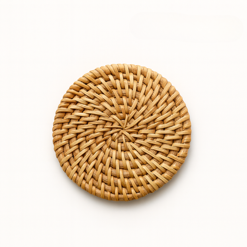 Round Rattan Coaster