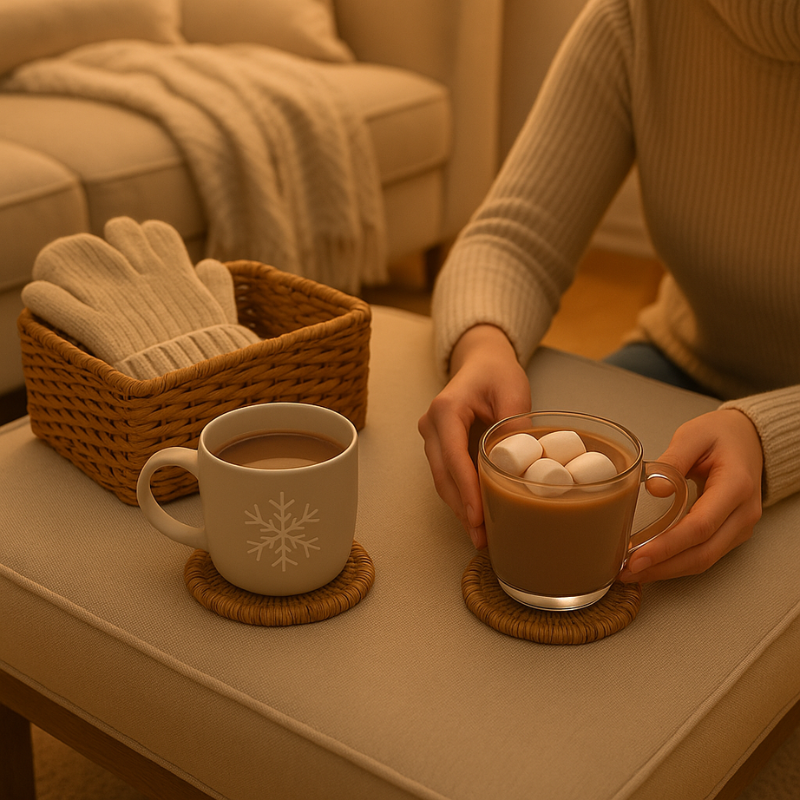 Round Rattan Coaster