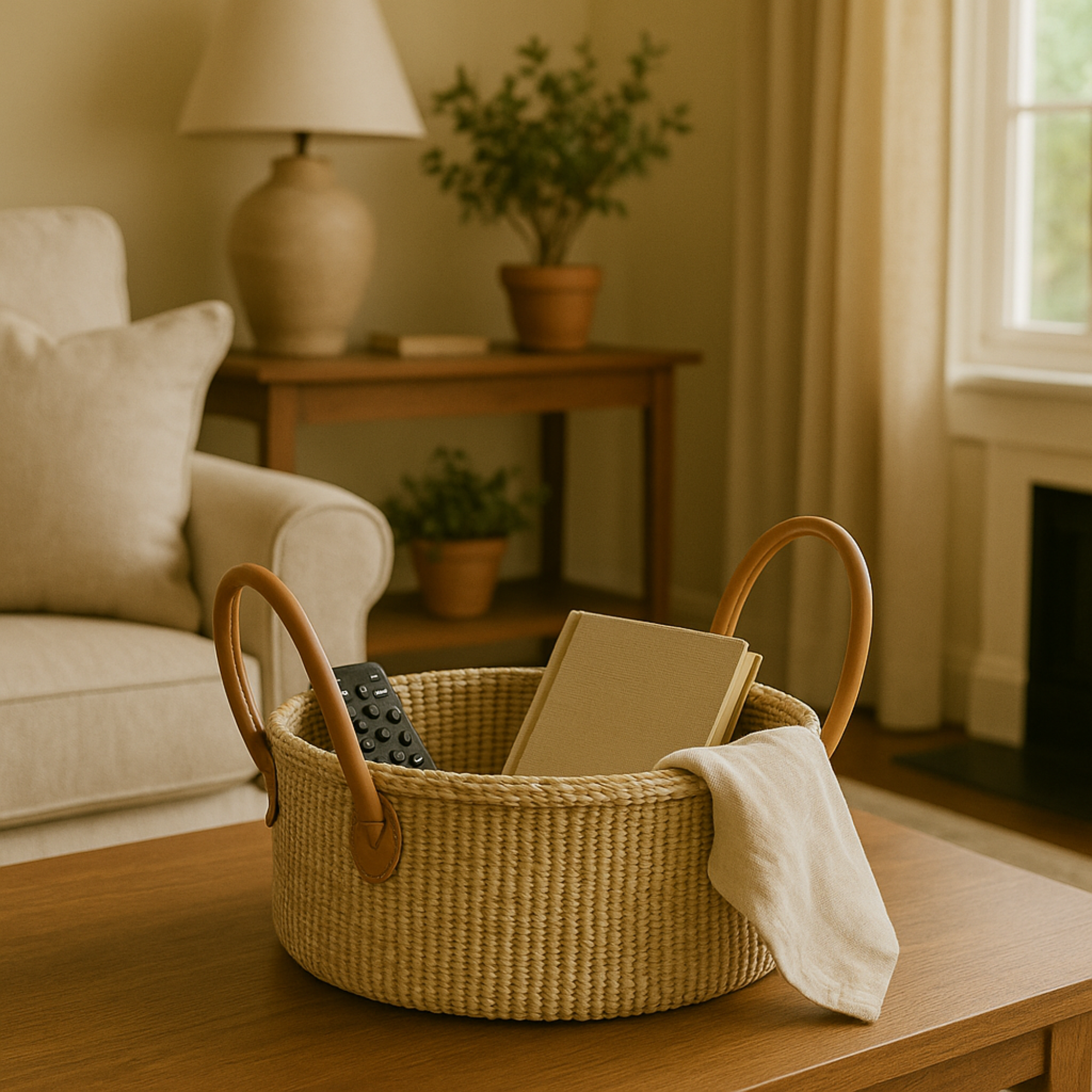 Handheld Cotton Rope Round Basket