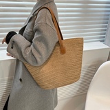 Large Woven Straw Shoulder Bag
