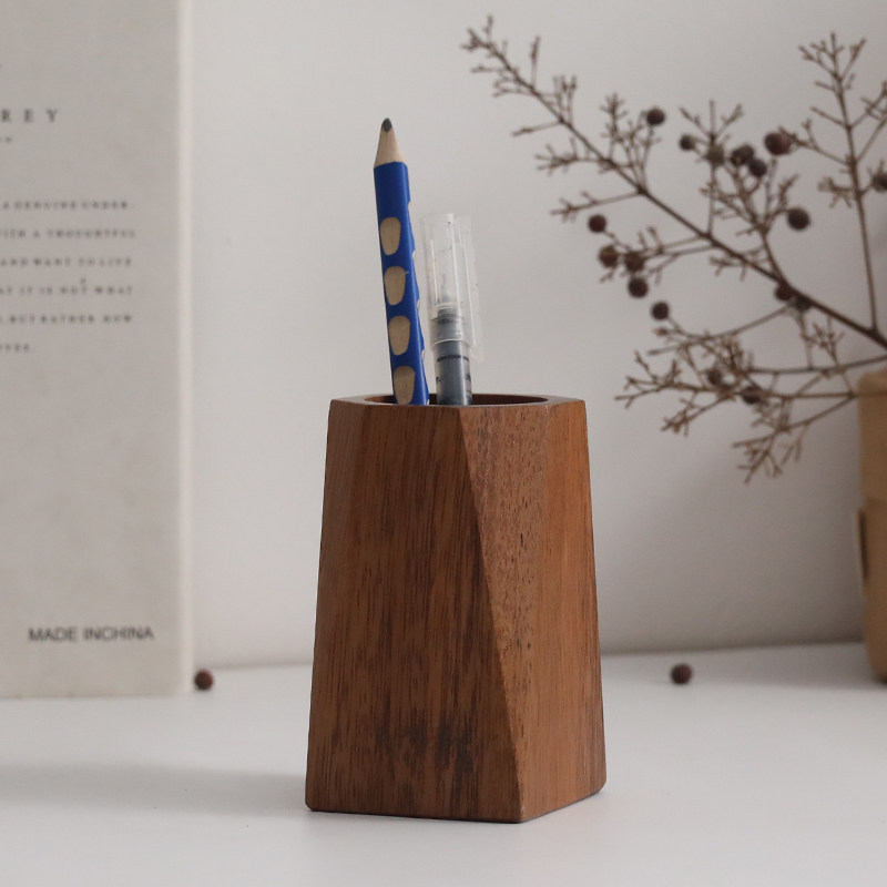 Walnut Sculptural Pen Holder