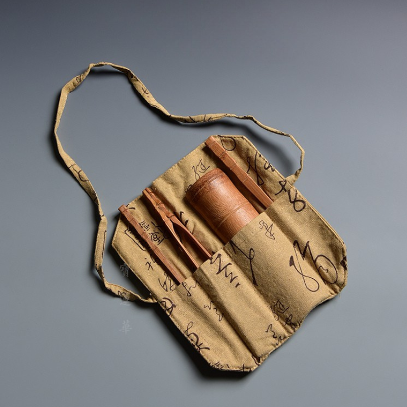 Handmade Rattan Tea Tools Holder Set