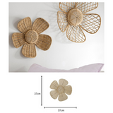 Boho Rattan Daisy Wall Decor (2-Pcs)