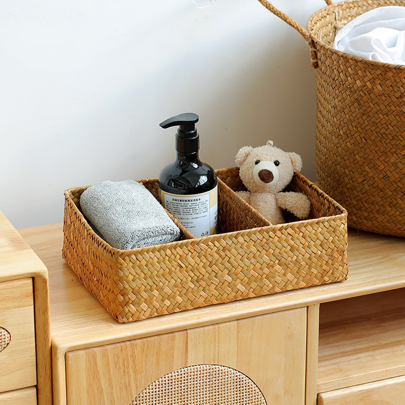 Rattan Divided Storage Organizer