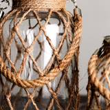 Retro flower arrangement Hemp Rope Glass Vase