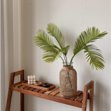 Glass Flower Vase with Rattan