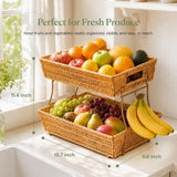 Rattan 2-Tier Fruit Basket