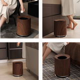 Wood Grain Trash Can
