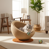 Woven Fiber Round Cat Scratch Nest
