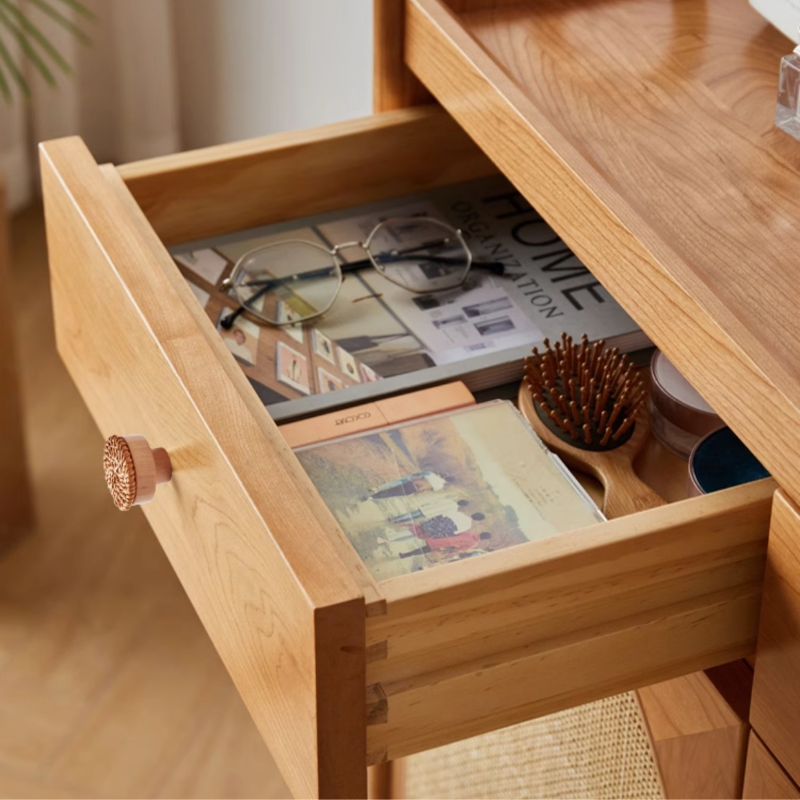Wood Rattan Cabinet Handle