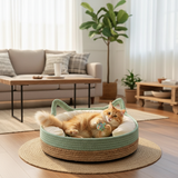 Handwoven Cotton Cat Bed Cushion Set