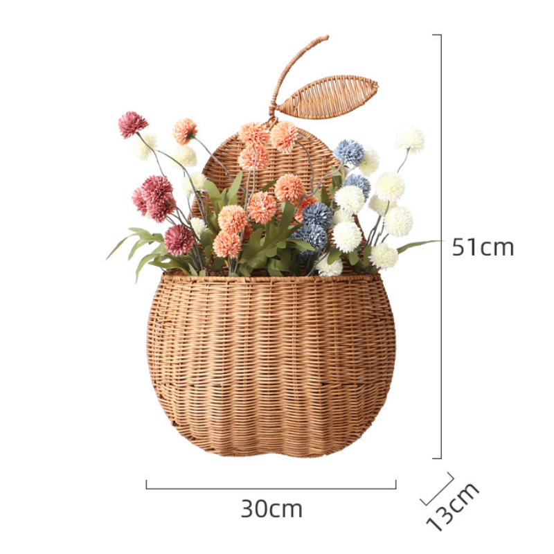 Wall Rattan Pear Flower Basket