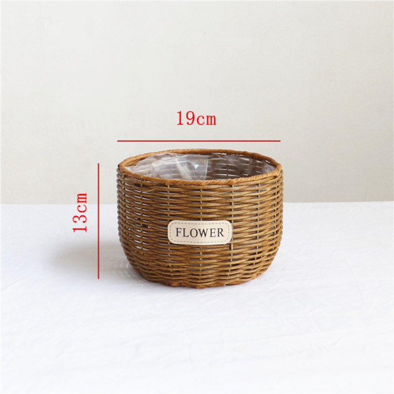 Woven Straw Flower Basket