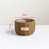 Woven Straw Flower Basket