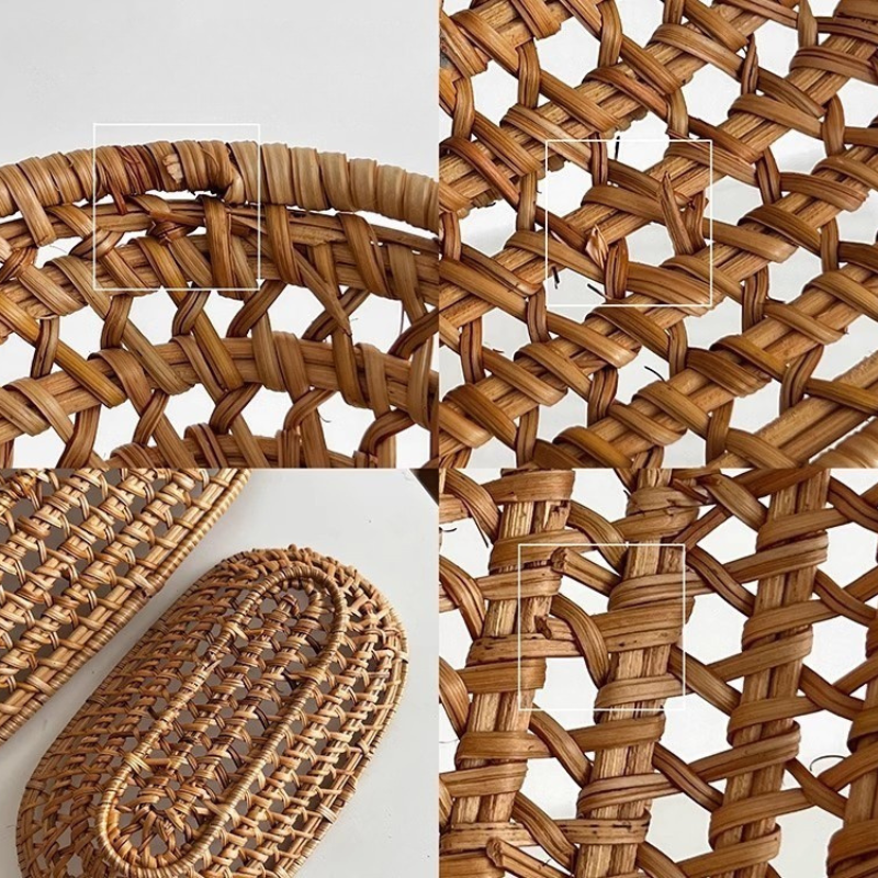 Oval Rattan Storage Tray Set