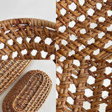 Oval Rattan Storage Tray Set
