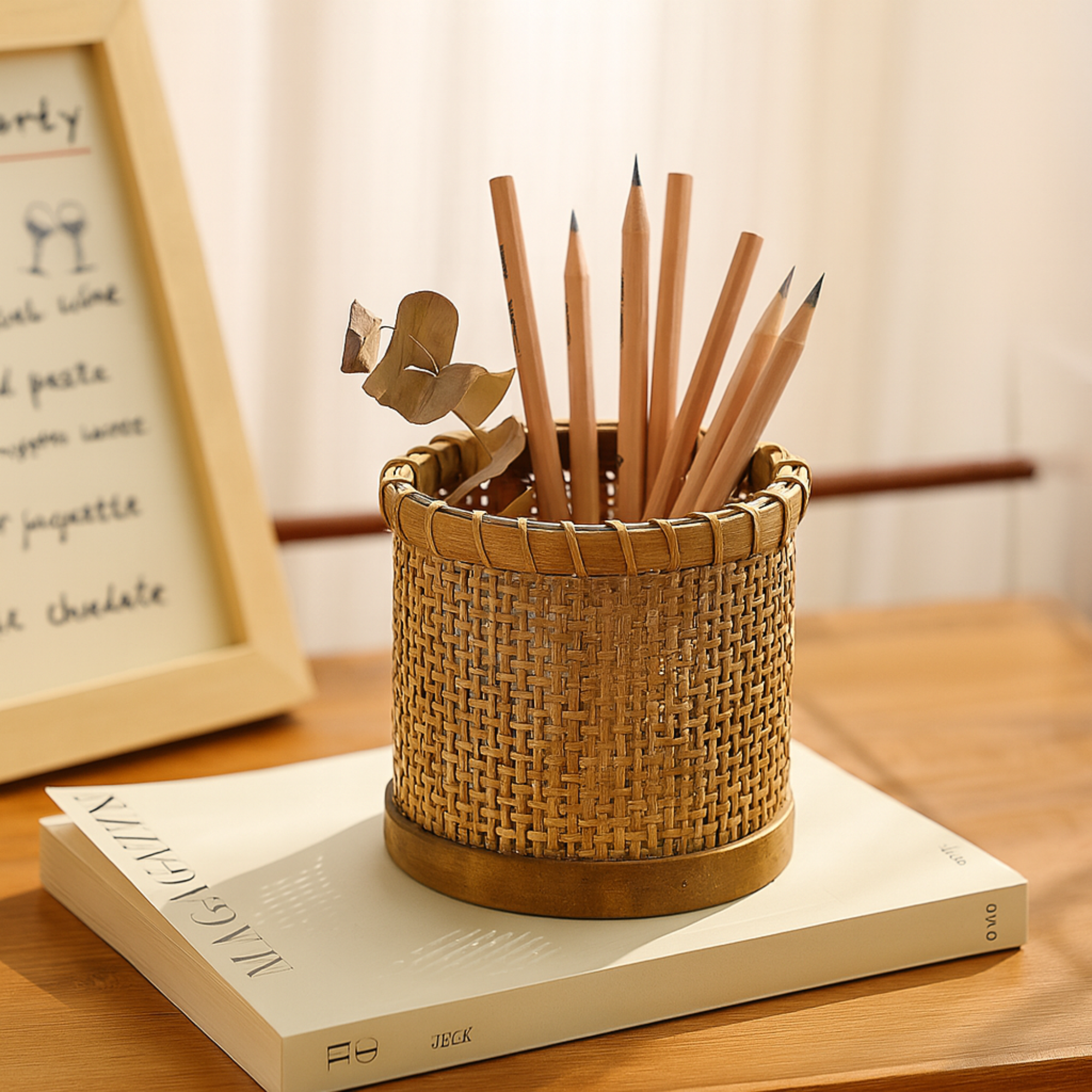 Retro Rattan Holder
