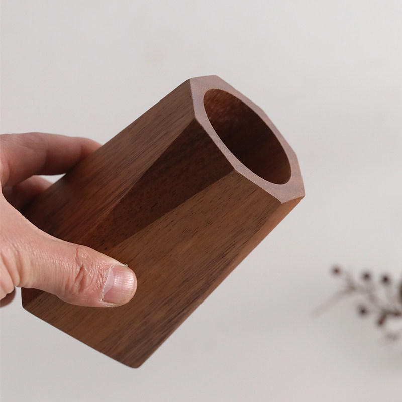 Walnut Sculptural Pen Holder
