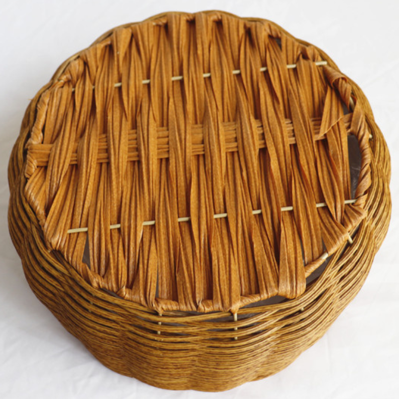 Woven Straw Flower Basket