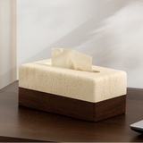 Travertine Wood Tissue Box Cover