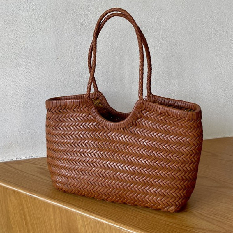 Handwoven Cowhide Tote Bag