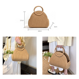 Crescent Straw Casual Handbag