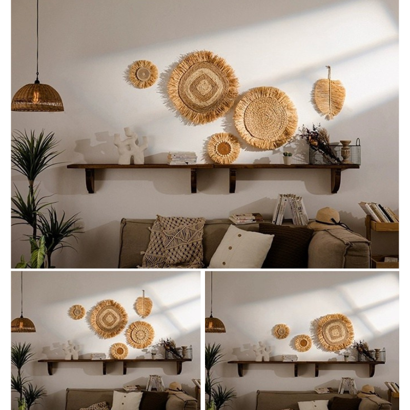 Boho Raffia Wall Decor Set