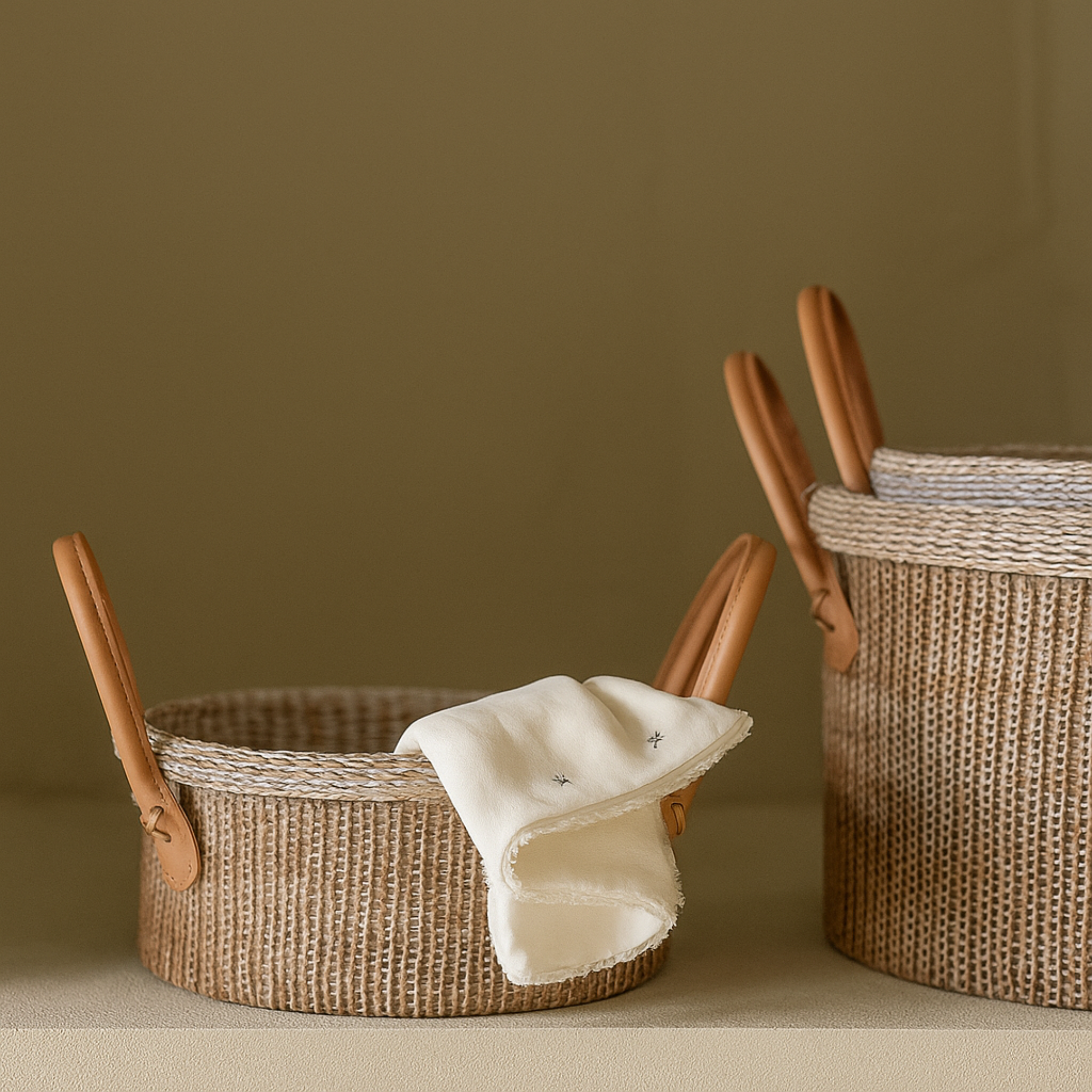 Handheld Cotton Rope Round Basket