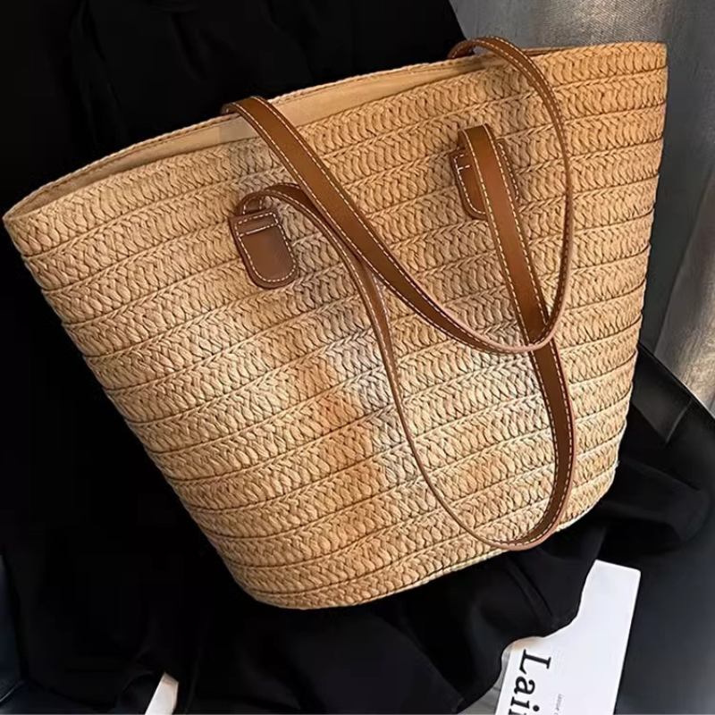 Large Woven Straw Shoulder Bag
