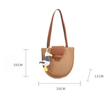 Crescent Woven Straw Shoulder Bag