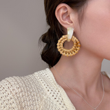 Bohemian Rattan Bamboo Earrings