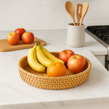 Round Rattan Woven Serving Tray