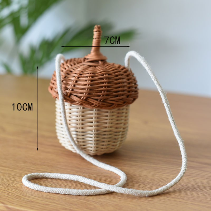 Kids Rattan Acorn Bag