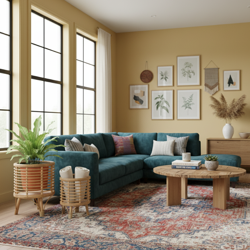 Nordic Rattan Woven Floor Planter