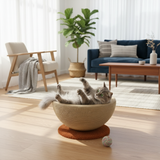 Woven Fiber Round Cat Scratch Nest