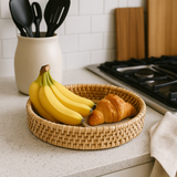 Round Rattan Woven Serving Tray