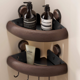 Wood-Look Suction Corner Shelf