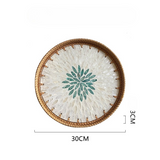 Rattan Tray Mother of Pearl