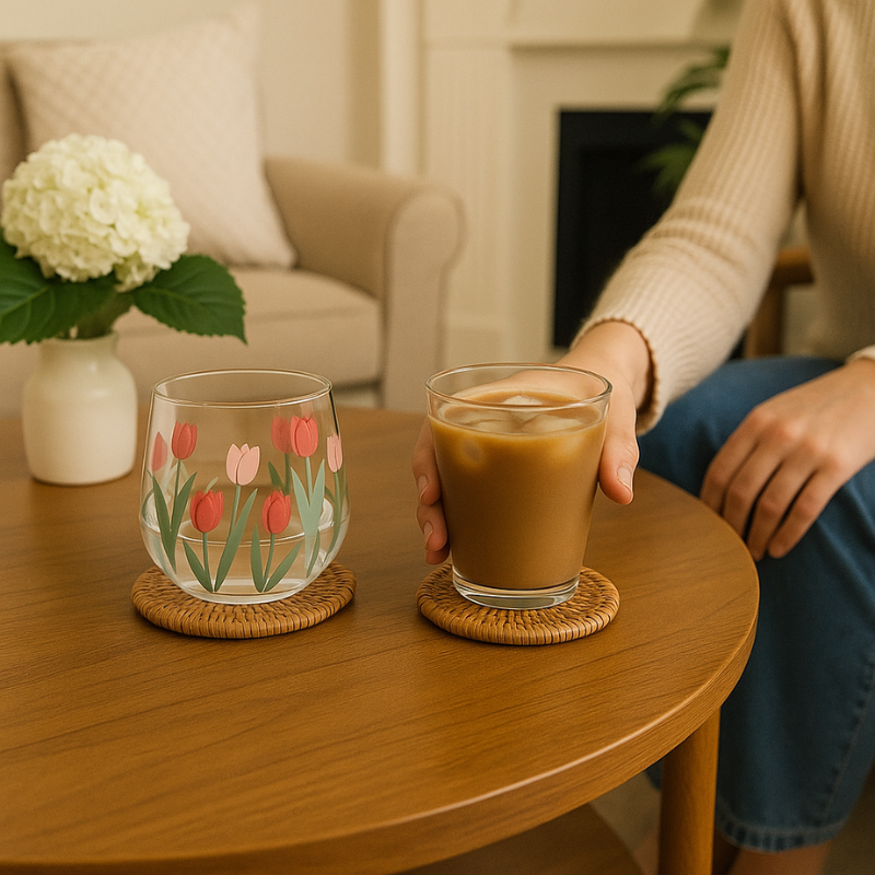 Round Rattan Coaster