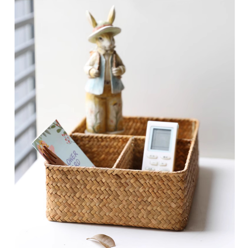 Rattan Divided Storage Organizer