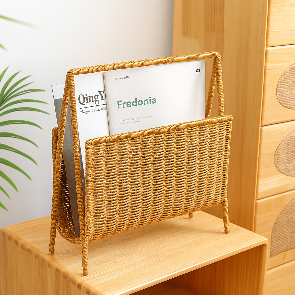 Rattan Magazine Storage Basket