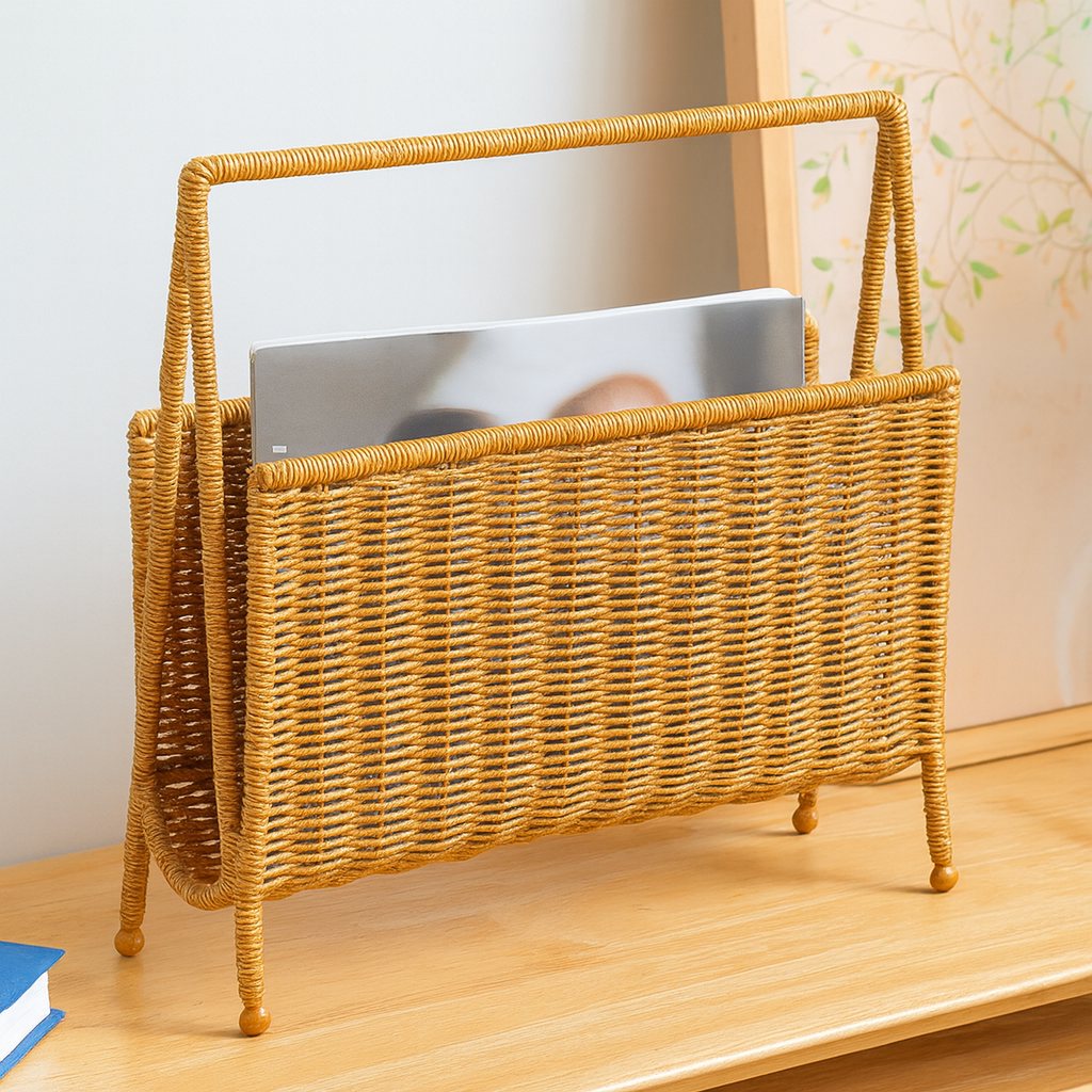 Rattan Magazine Storage Basket