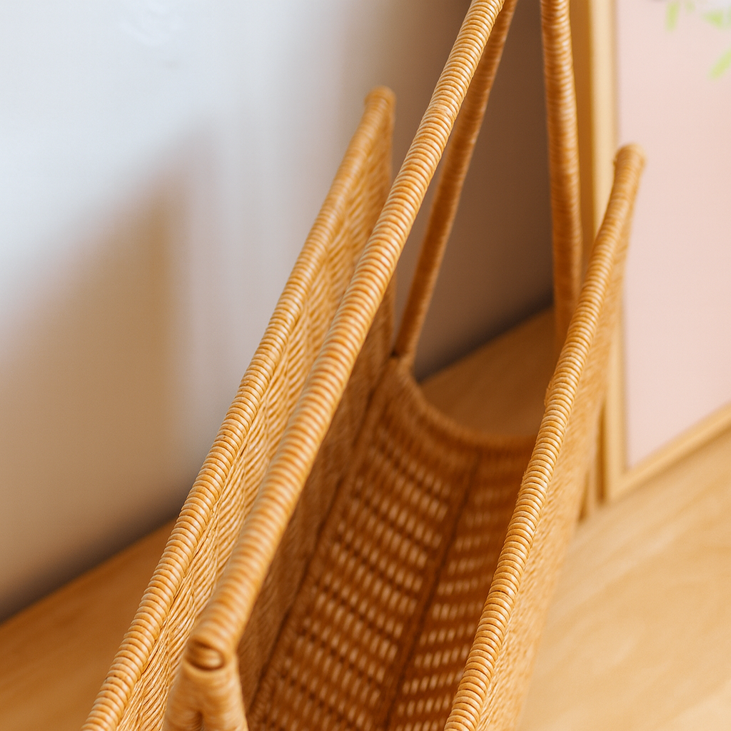 Rattan Magazine Storage Basket